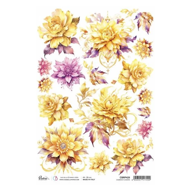 Papier ryżowy A4 CIAO BELLA - CHARMED FLOWERS, KWIATY