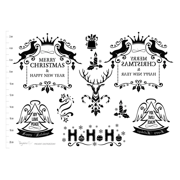 Papier decoupage - Boże Narodzenie napisy Merry Christmas