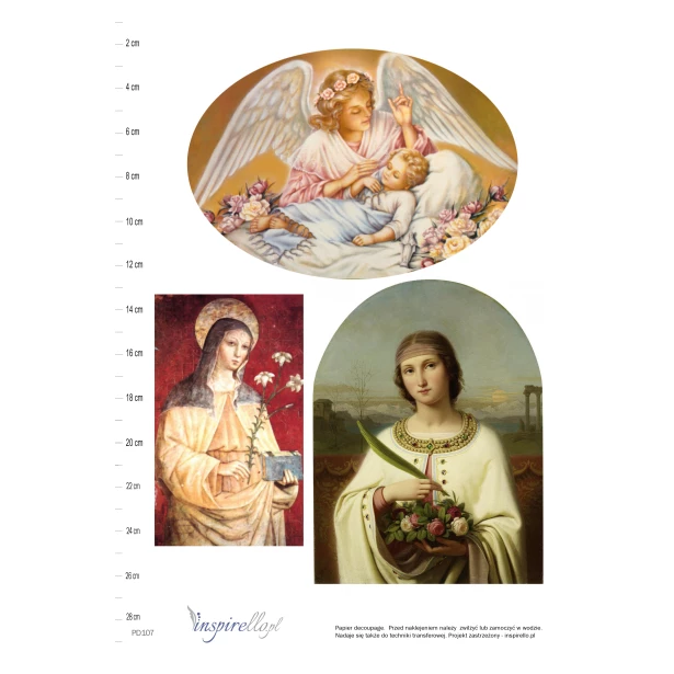 Papier decoupage -  św. Klara oraz św. Dorota