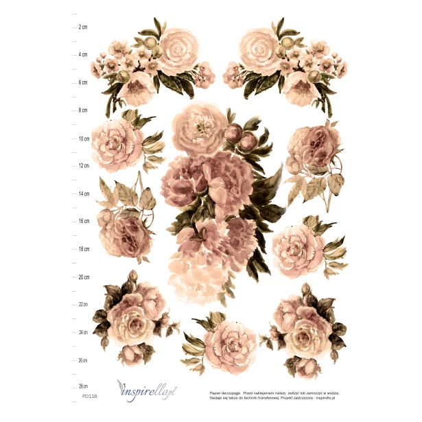 Papier decoupage - kwiaty duże bukiety