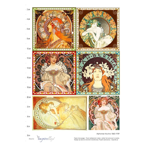 Papier decoupage: Alphonse Mucha