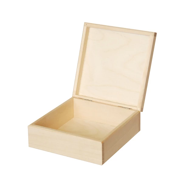 Drewniane pudełko  kwadratowe - duże 17,5x17,5cm