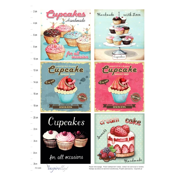 Papier decoupage: cupcake