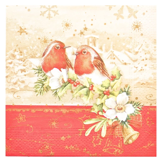 Serwetka  -  świąteczne ptaszki