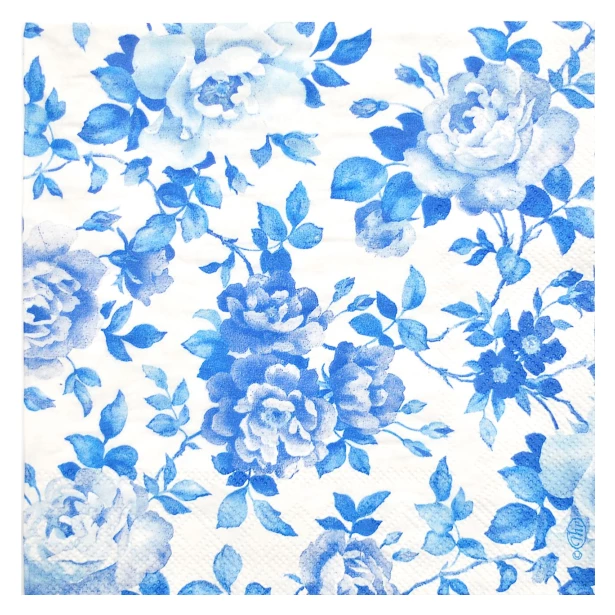 Serwetka  - niebieskie kwiaty