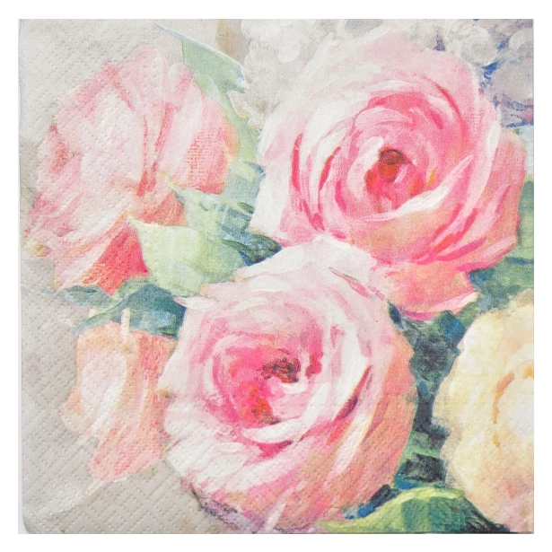 Serwetka - malowane róże