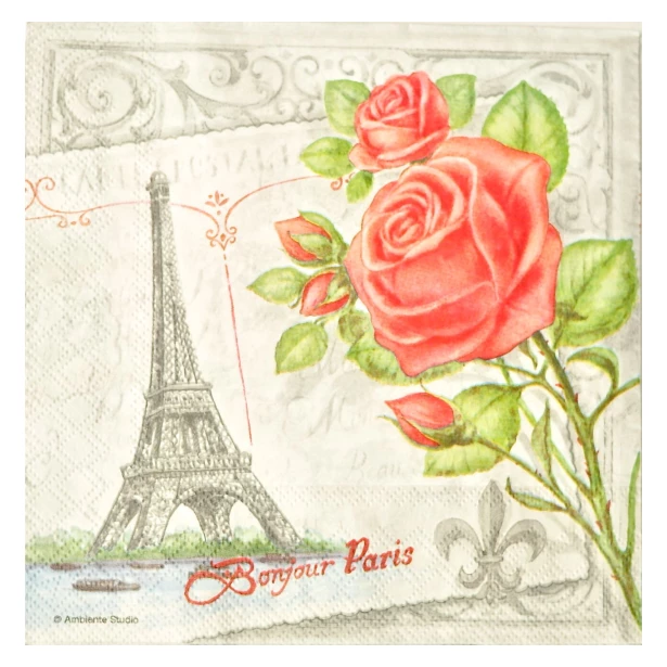 Serwetka -  Paryż i róże