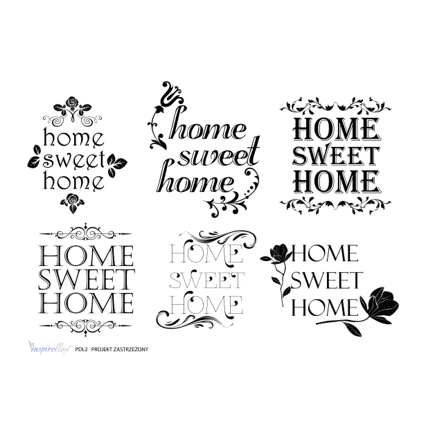 Papier decoupage do transferu: Home sweet home - ODBICIE LUSTRZANE