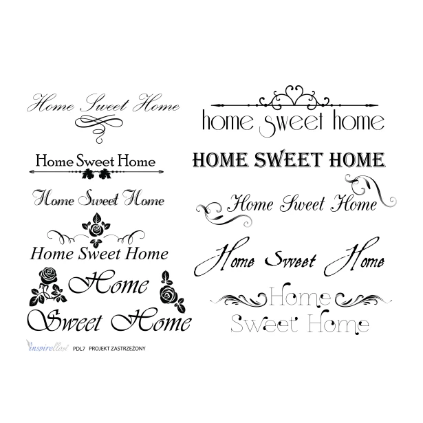 Papier decoupage do transferu: Home sweet home - ODBICIE LUSTRZANE