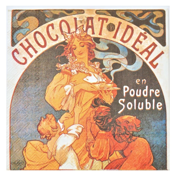 Serwetka mała -  Alfons Mucha chocolat