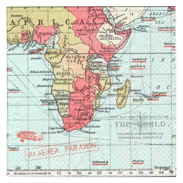 Serwetka - mapa świata