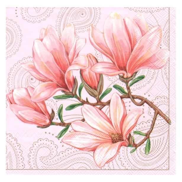 Serwetka - magnolia różowa
