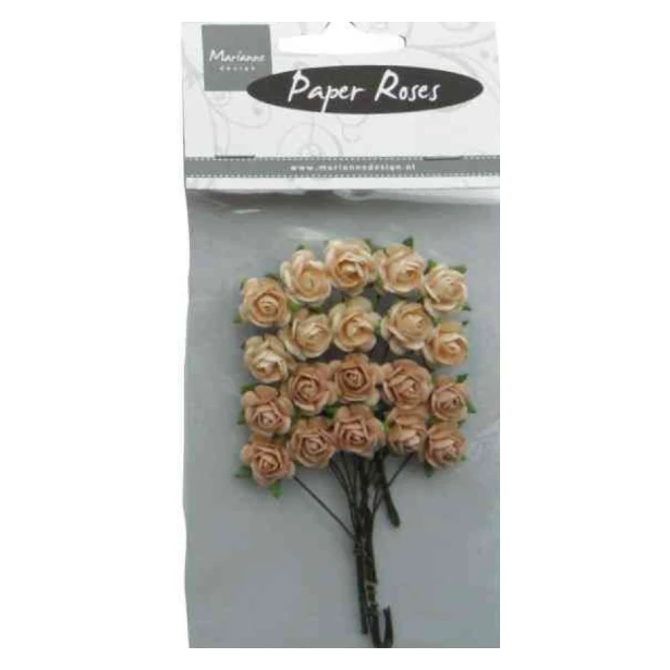 Papierowe różyczki pastelowe-brzoskwiniowe 1,2 cm  20 sztuk