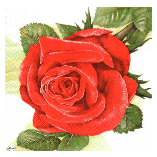 Serwetka - czerwona róża