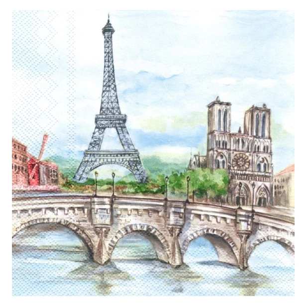 Serwetka  - Paryż Wieża Eiffla