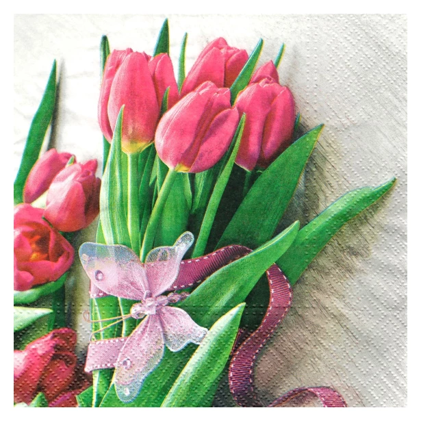 Serwetka - tulipany DWA RAZY WPISANA