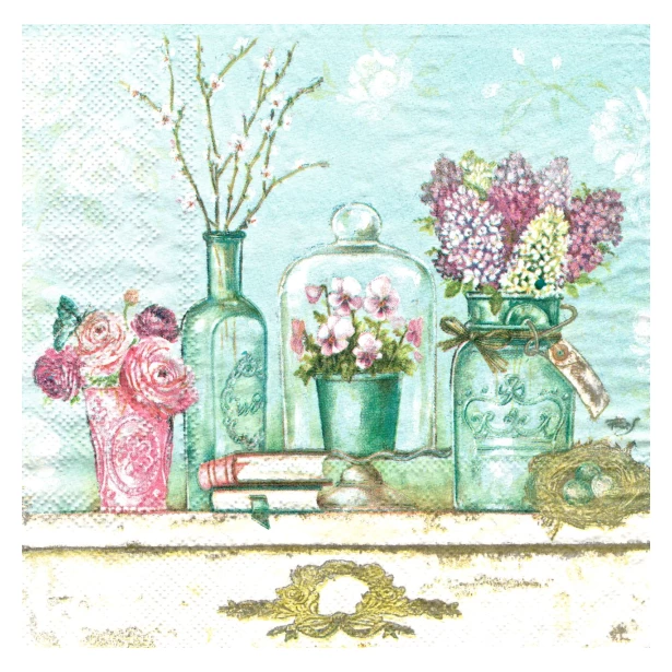 Serwetka - kwiaty na stole