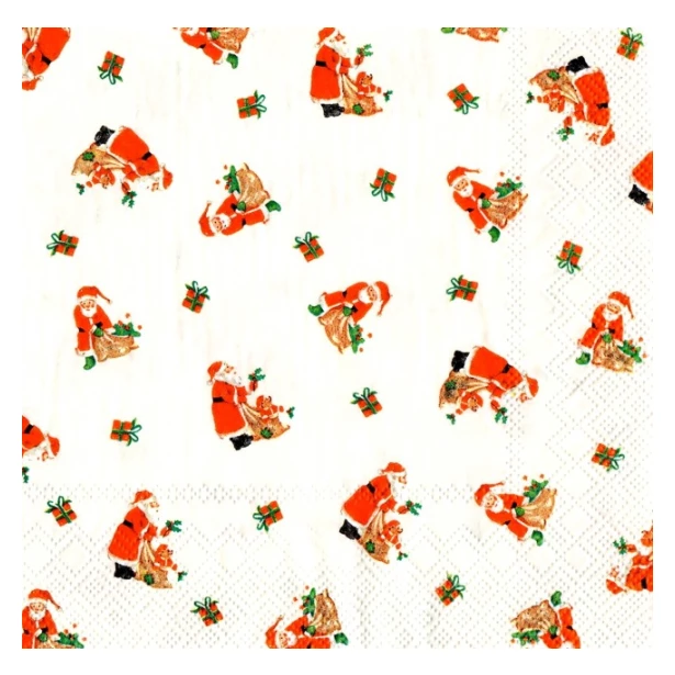 Serwetka - Święty Mikołaj małe wzory
