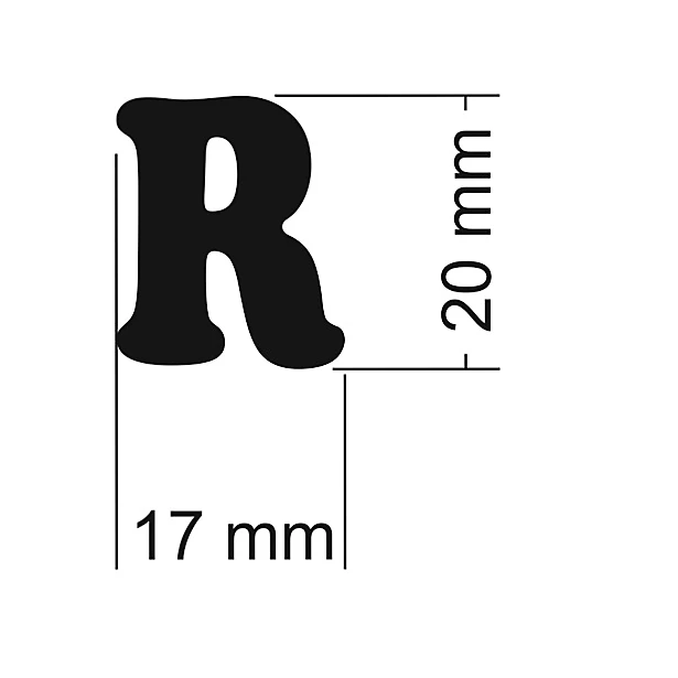 Literka do napisów R 20x17 mm