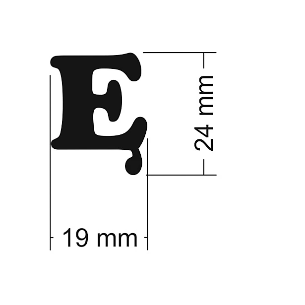 Literka do napisów Ę 24x19 mm