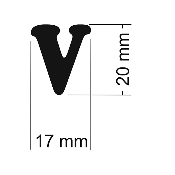 Literka do napisów V 20x17 mm