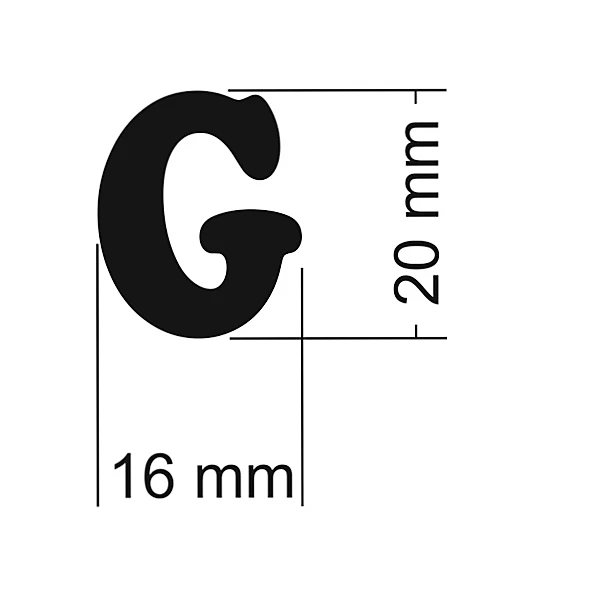 Literka do napisów G 20x16 mm