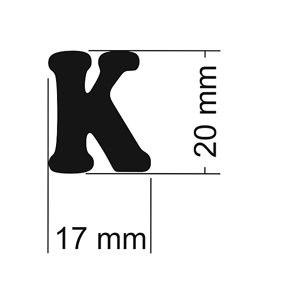 Literka do napisów K 20x17 mm