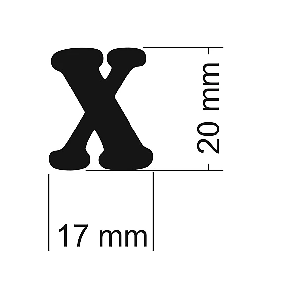 Literka do napisów X 20x17 mm