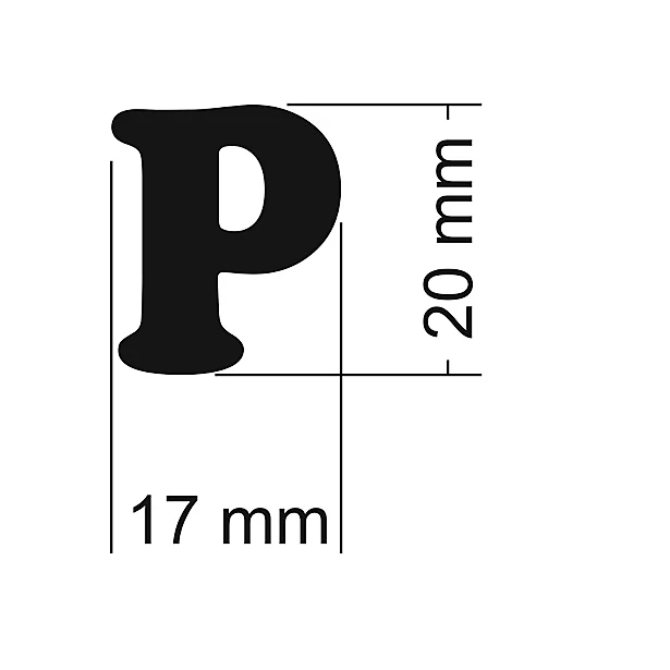 Literka do napisów P 20x17 mm