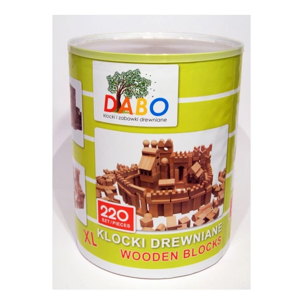 Klocki drewniane naturalne XL  -  220 elementów