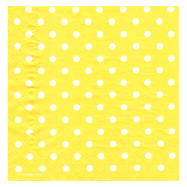 Serwetka - intensywnie żółte  kropki