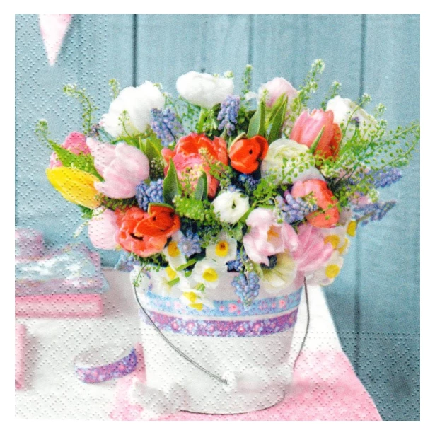 Serwetka - bukiet polnych kwiatów