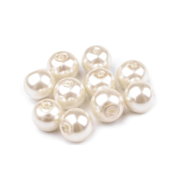 Perełki perłowe średnica 10 mm - 10sztuk