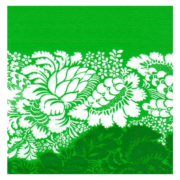 Serwetka - zielone kwiaty