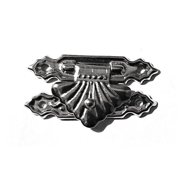 Metalowy zamek do szkatułki srebrny 3,8x2,3cm