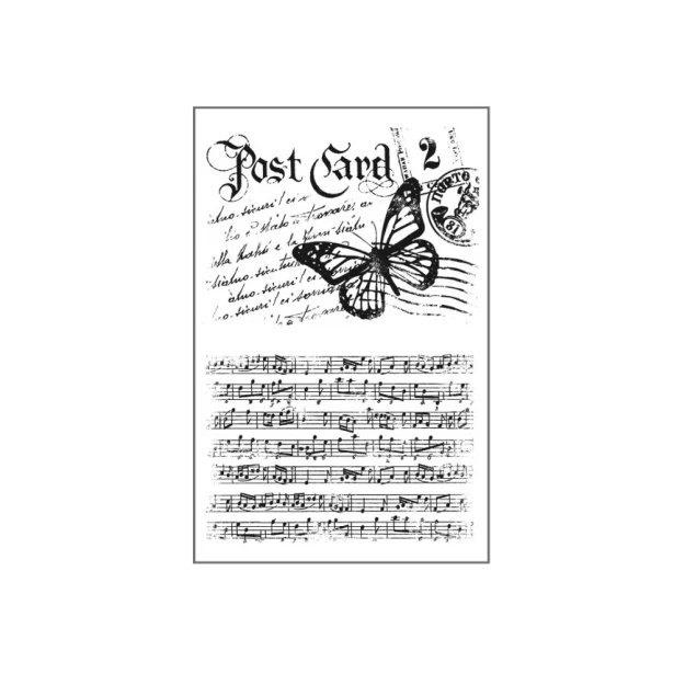 Stempel kauczukowy 6,5x10cm post card, nuty
