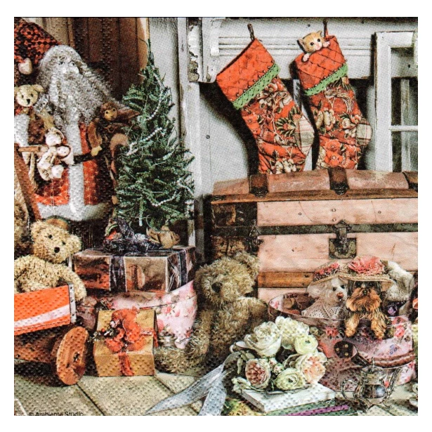 Serwetka - Boże Narodzenie, prezenty, zabawki