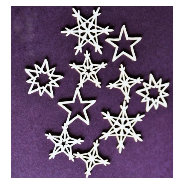 Gwiazdki śnieżynki tekturka - 10sztuk
