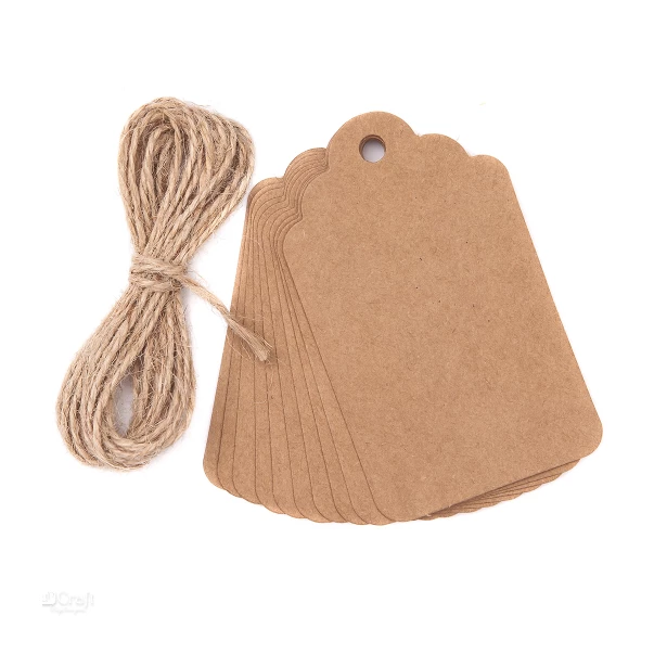 Zawieszki ze sznurkiem 12 sztuk - 5,5x9cm SZYLD