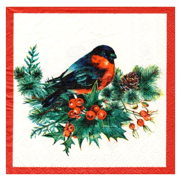 Serwetka - świąteczny ptaszek