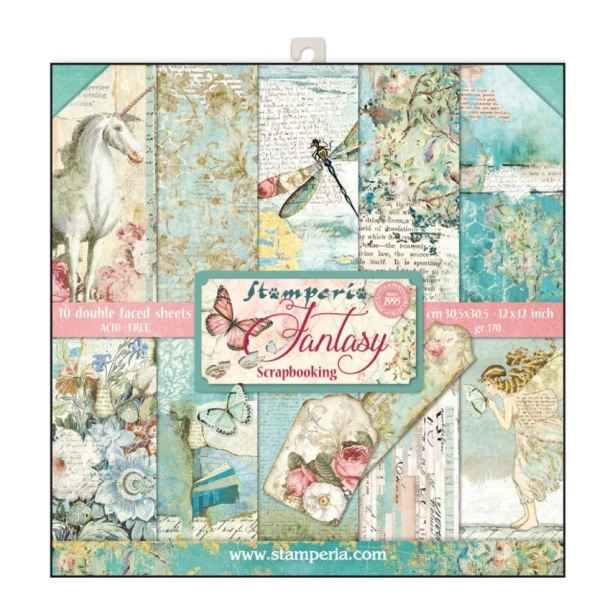 Bloczek papierów do scrapbookingu - 10 arkuszy  30x30 cm WONDERLAND