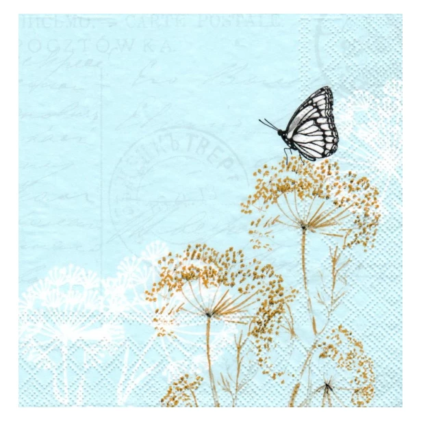Serwetka - motyl, kwiaty kopru