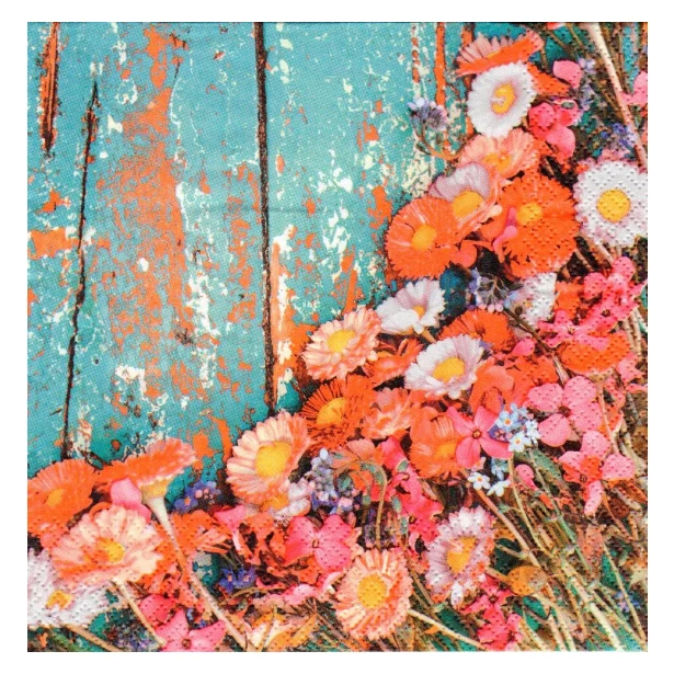 Serwetka - polne kwiaty, deski