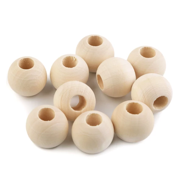 Koraliki drewniane 12 mm - 10 sztuk