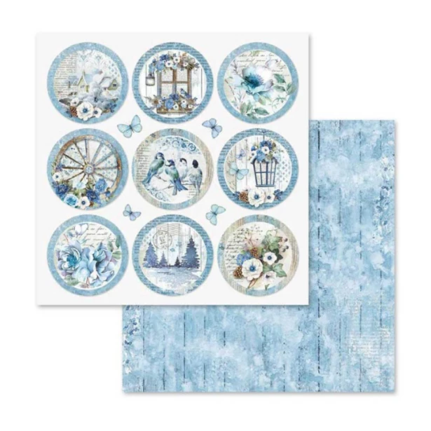 Bloczek papierów do scrapbookingu - 10 arkuszy  30x30 cm BLUE LAND