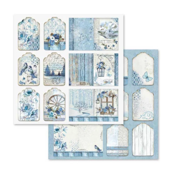 Bloczek papierów do scrapbookingu - 10 arkuszy  30x30 cm BLUE LAND