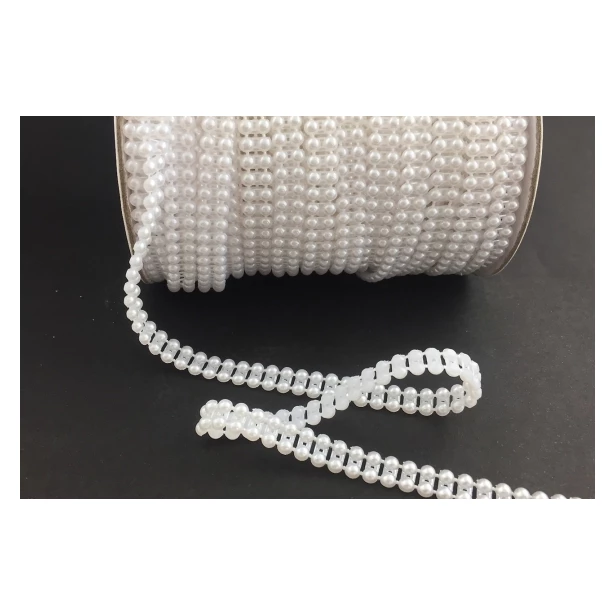 Łańcuszek plastikowy sznur podwójnych perełek  - 2 metry