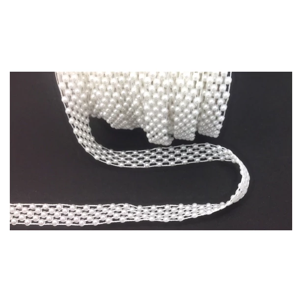Łańcuszek plastikowy sznur pereł taśma perłowa 13mm - 2 metry