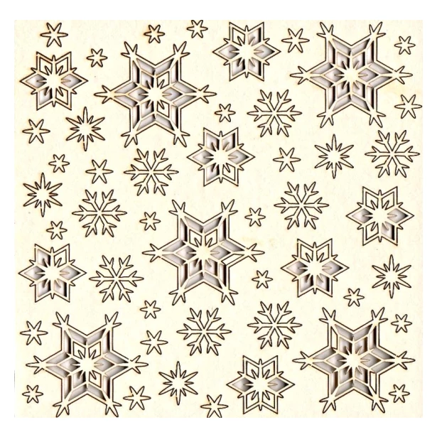 Tekturowe dekoracje - śnieżynki 14x14cm