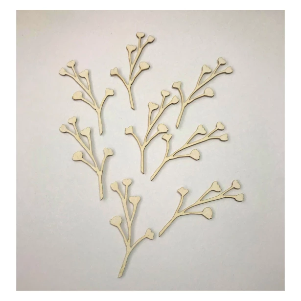 Gałązki z białej tektury - 8 sztuk